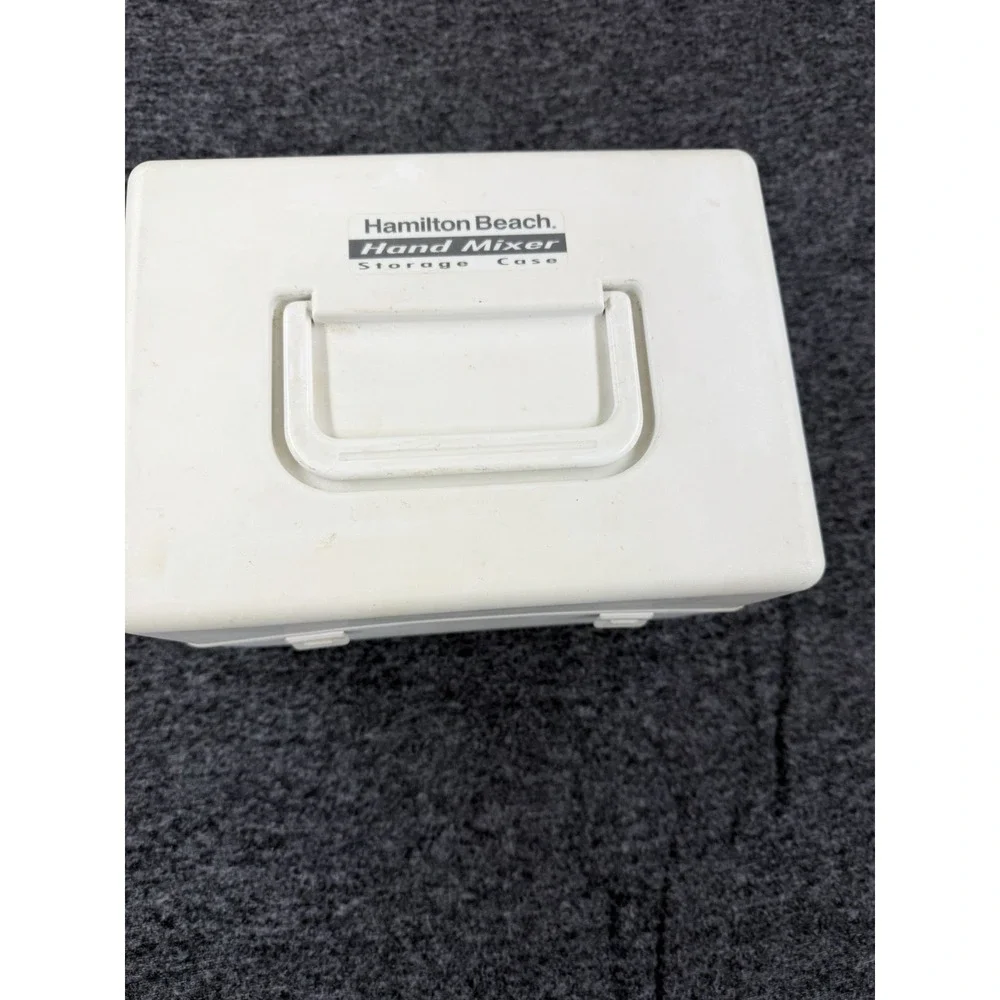 Vintage Hamilton Beach 5 Speed Hand Mixer Model 62577 With Storage Case Beaters